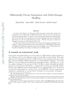 Differentially Private Summation with Multi-Message Shuffling