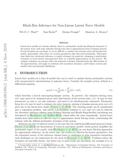 Black-Box Inference for Non-Linear Latent Force Models