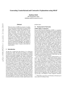 Generating Counterfactual and Contrastive Explanations using SHAP