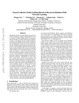 Neural Collective Entity Linking Based on Recurrent Random Walk Network
  Learning