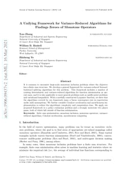 A Unifying Framework for Variance Reduction Algorithms for Finding
  Zeroes of Monotone Operators