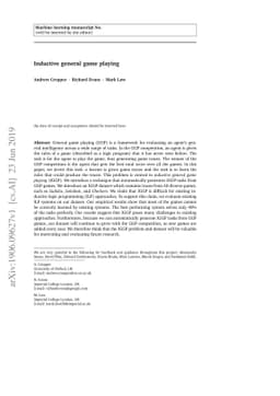 Inductive general game playing