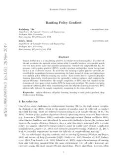Ranking Policy Gradient