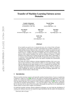 Transfer of Machine Learning Fairness across Domains