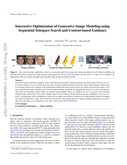 Interactive Optimization of Generative Image Modeling using Sequential
  Subspace Search and Content-based Guidance