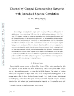 Channel-by-Channel Demosaicking Networks with Embedded Spectral
  Correlation