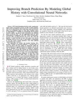 Improving Branch Prediction By Modeling Global History with
  Convolutional Neural Networks