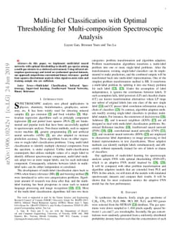 Multi-label Classification with Optimal Thresholding for
  Multi-composition Spectroscopic Analysis
