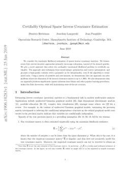Certifiably Optimal Sparse Inverse Covariance Estimation