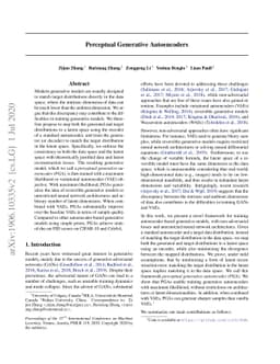 Perceptual Generative Autoencoders