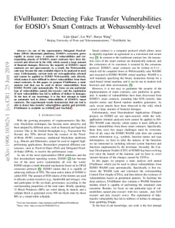 EVulHunter: Detecting Fake Transfer Vulnerabilities for EOSIO's Smart
  Contracts at Webassembly-level
