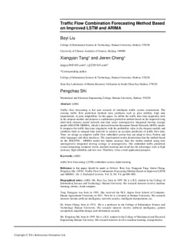 Traffic Flow Combination Forecasting Method Based on Improved LSTM and
  ARIMA