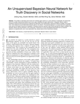 An Unsupervised Bayesian Neural Network for Truth Discovery in Social
  Networks