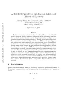 A Role for Symmetry in the Bayesian Solution of Differential Equations