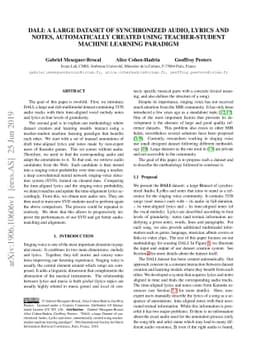 DALI: a large Dataset of synchronized Audio, LyrIcs and notes,
  automatically created using teacher-student machine learning paradigm
