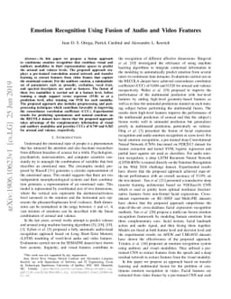 Emotion Recognition Using Fusion of Audio and Video Features
