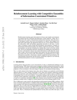 Reinforcement Learning with Competitive Ensembles of
  Information-Constrained Primitives