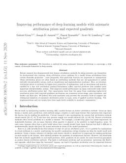 Improving performance of deep learning models with axiomatic attribution
  priors and expected gradients