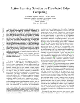 Active Learning Solution on Distributed Edge Computing