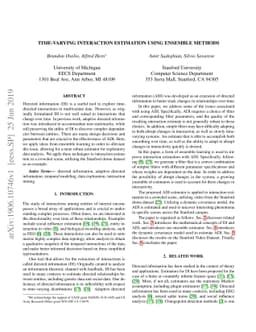 Time-Varying Interaction Estimation Using Ensemble Methods