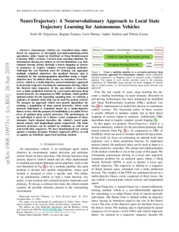 NeuroTrajectory: A Neuroevolutionary Approach to Local State Trajectory
  Learning for Autonomous Vehicles