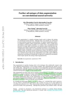 Further advantages of data augmentation on convolutional neural networks