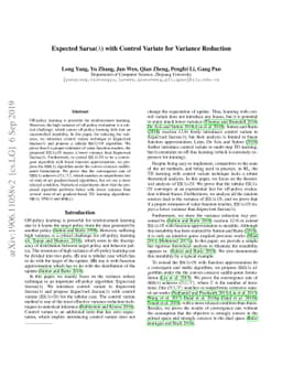 Expected Sarsa($λ$) with Control Variate for Variance Reduction