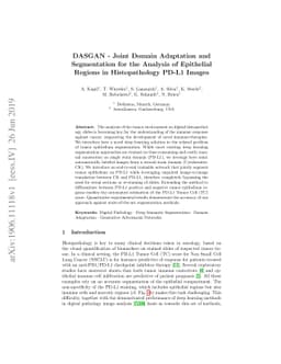 DASGAN -- Joint Domain Adaptation and Segmentation for the Analysis of
  Epithelial Regions in Histopathology PD-L1 Images