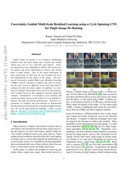 Uncertainty Guided Multi-Scale Residual Learning-using a Cycle Spinning
  CNN for Single Image De-Raining