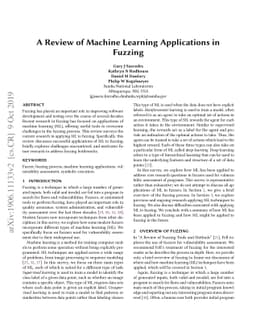 A Review of Machine Learning Applications in Fuzzing