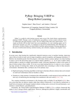 PyRep: Bringing V-REP to Deep Robot Learning