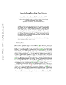Canonicalizing Knowledge Base Literals