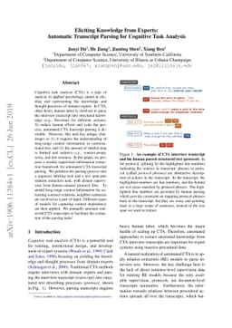 Eliciting Knowledge from Experts:Automatic Transcript Parsing for
  Cognitive Task Analysis