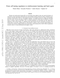 From self-tuning regulators to reinforcement learning and back again