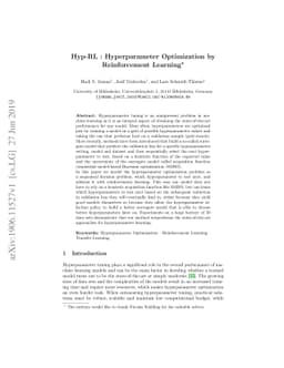 Hyp-RL : Hyperparameter Optimization by Reinforcement Learning