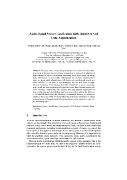 Audio-Based Music Classification with DenseNet And Data Augmentation