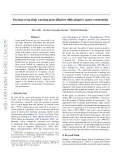 On improving deep learning generalization with adaptive sparse
  connectivity