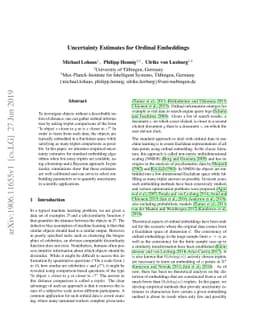 Uncertainty Estimates for Ordinal Embeddings