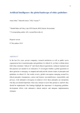 Artificial Intelligence: the global landscape of ethics guidelines