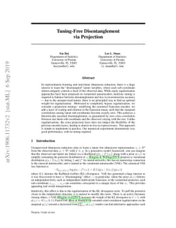 Tuning-Free Disentanglement via Projection