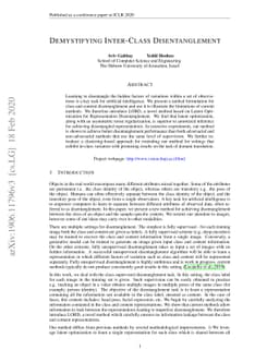 Demystifying Inter-Class Disentanglement