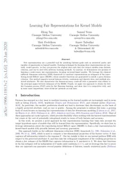 Learning Fair Representations for Kernel Models