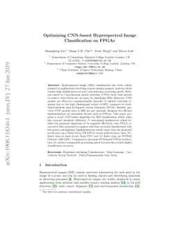 Optimizing CNN-based Hyperspectral Image Classification on FPGAs