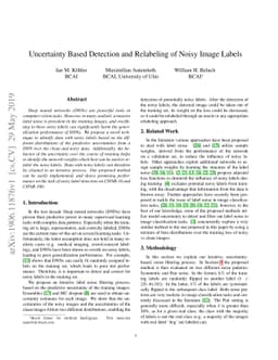 Uncertainty Based Detection and Relabeling of Noisy Image Labels