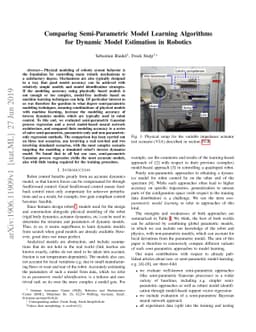 Comparing Semi-Parametric Model Learning Algorithms for Dynamic Model
  Estimation in Robotics