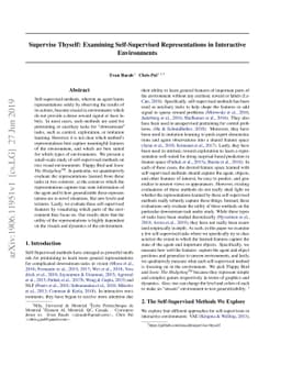 Supervise Thyself: Examining Self-Supervised Representations in
  Interactive Environments