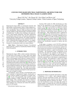 Convolution Based Spectral Partitioning Architecture for Hyperspectral
  Image Classification