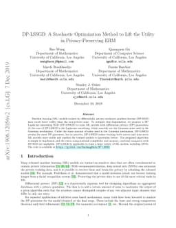 DP-LSSGD: A Stochastic Optimization Method to Lift the Utility in
  Privacy-Preserving ERM