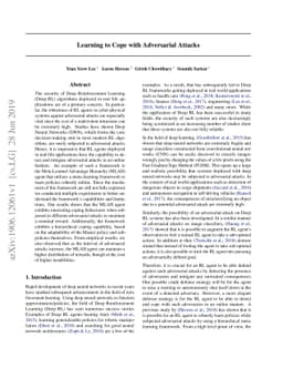 Learning to Cope with Adversarial Attacks