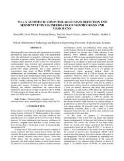 Fully automatic computer-aided mass detection and segmentation via
  pseudo-color mammograms and Mask R-CNN